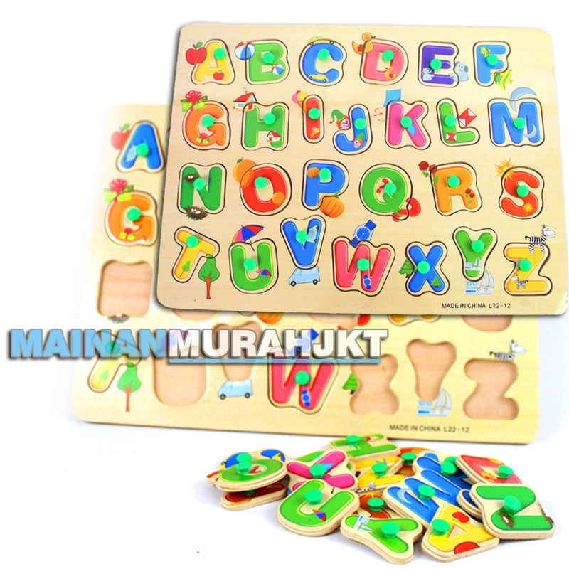 MAINANKEI MAINAN EDUKASI PUZZLE PAPAN KAYU PUZZLE HURUF PUZZLE ANGKA