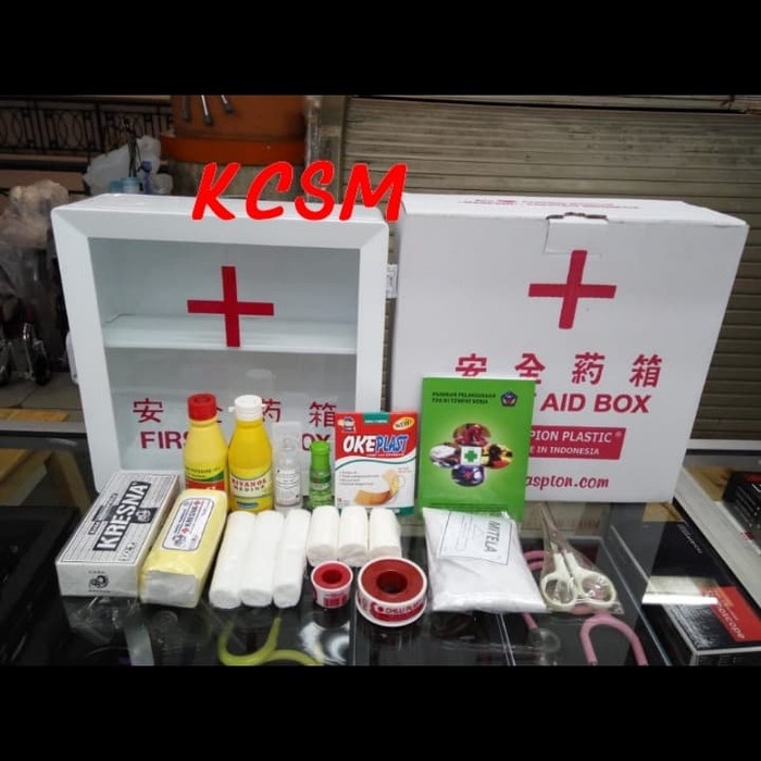 P3K-Peralatan- Kotak P3K Dinding Lengkap Paket Murah -Peralatan-P3K.