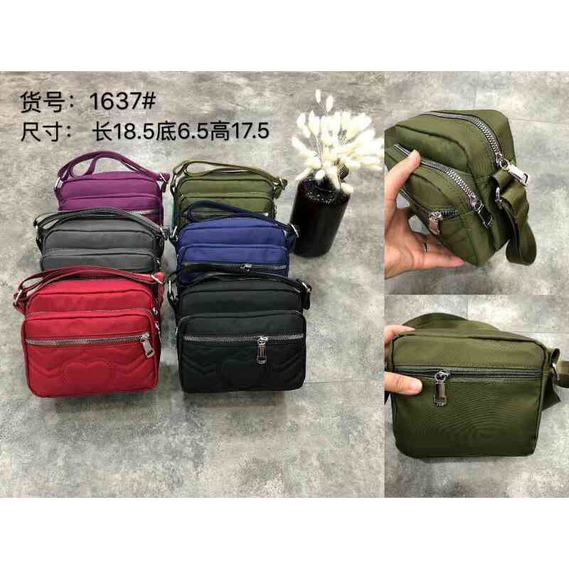 Tas Wanita Import Jinjing dan Selempang CHIBAO Mini CB1637 1637 Bordir Hati Bahan Parasut Kualitas S