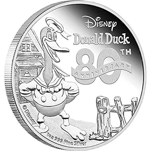 Koin Perak 2014 80th Anniversary of Donald Duck 1 Oz Silver PROOF Coin