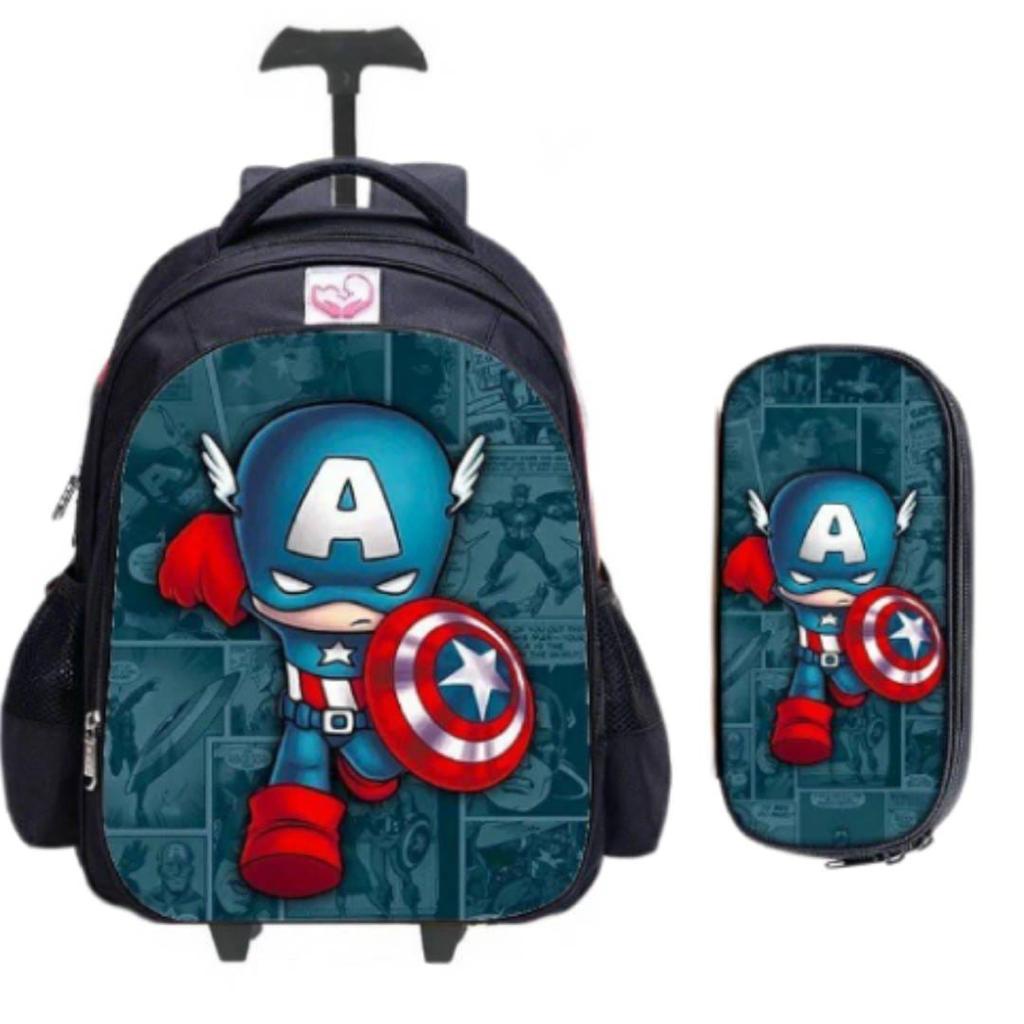 Ransel Troly Anak Baru Simpel Motif Marvel Printing SD Terbaru