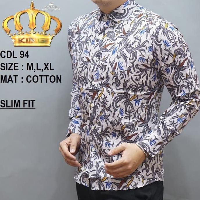 KEMEJA BATIK PRIA SLIM FIT MEWAH CDL 94