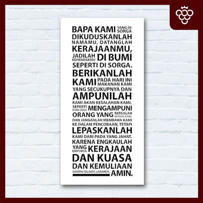 Hiasan Dinding Doa Bapa Kami (M) - Putih
