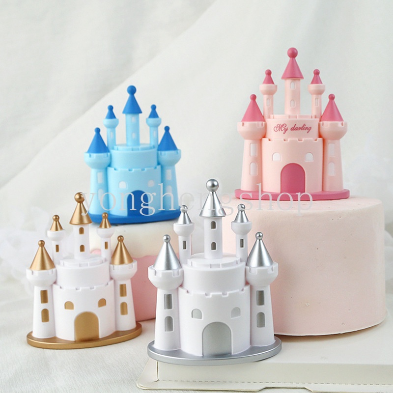 Topper Kue Ulang Tahun DIY Bentuk Kastil Putri Pangeran Untuk Dekorasi Pesta Baby Shower
