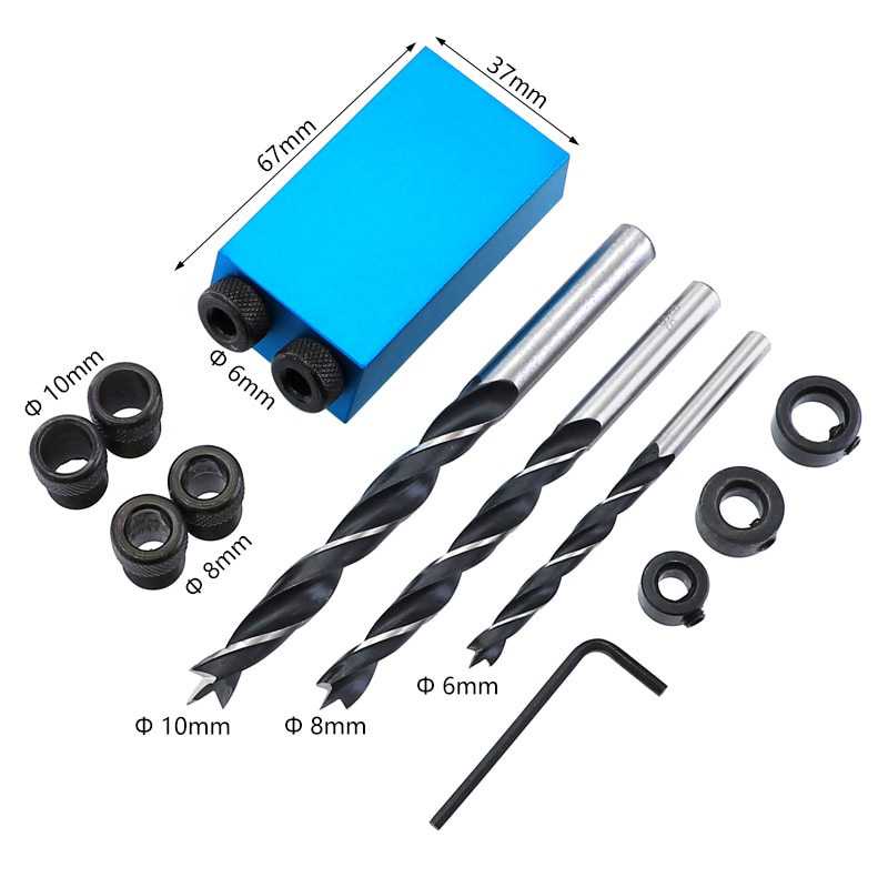 TG-DG455 RDEER KIT ADAPTER MATA BOR HOLE JIG PEMBUAT LUBANG BAUT PAPAN KAYU