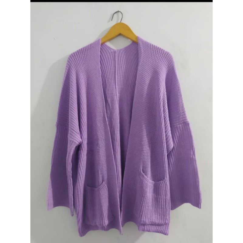 OVERSIZE LAVELLA RAJUT KARDIGAN RAJUT PREMIUM-lilac