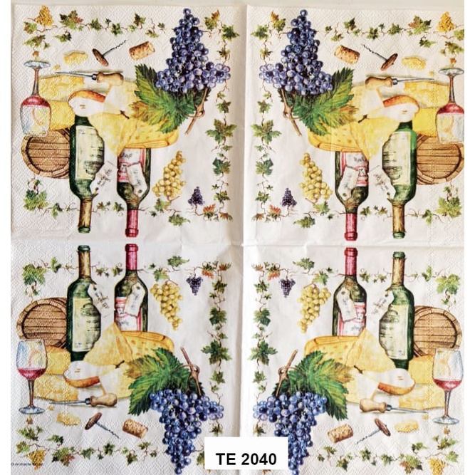 Tisu  Napkin Kerajinan  Decoupage Eropa  33X33 CM TE 2040 TTS