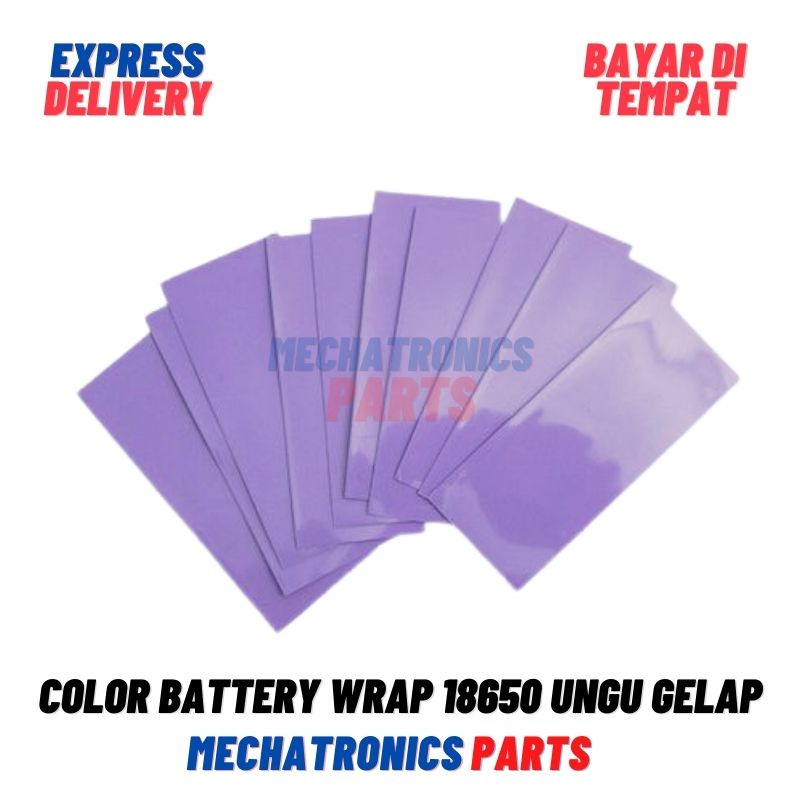 COLOR BATTERY WRAP 18650 PLASTIK BATERAI JAKET PLASTIK SKIN PVC JACKET- UNGU GELAP