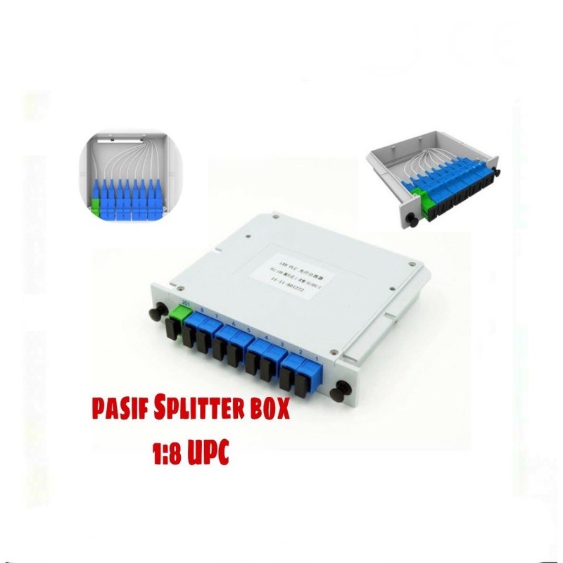 Passive Splitter PLC BOX FO 1:8 SC UPC Fiber Optik Pasif Spliter FO