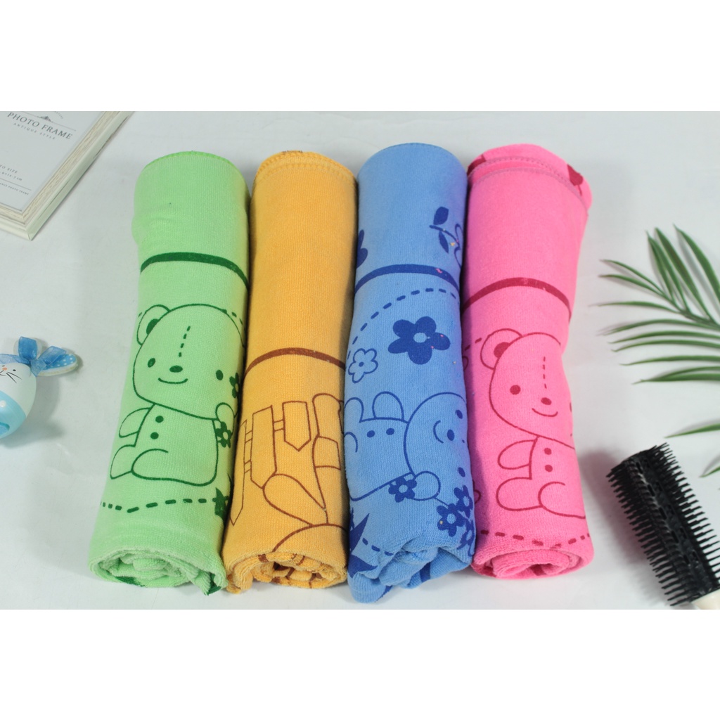 Handuk Bayi Microfiber Premium / Handuk Anak Premium Motif Hewan Kualitas Import 50 X 100 Handuk Besar 70 x 140cm 35 X 75 Kecil