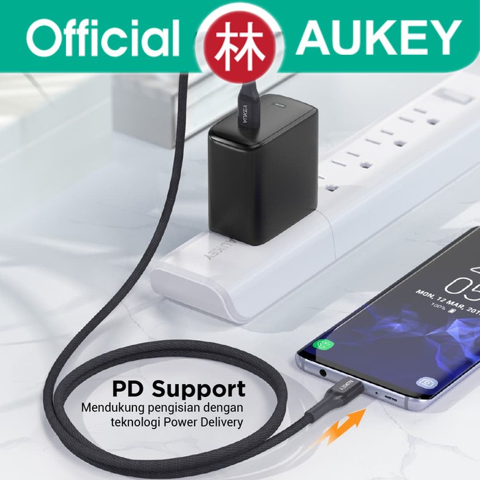 Aukey CB-AKC3 Data Cable USB-C To C Kevlar 1.2m