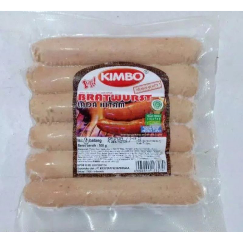 

KIMBO SOSIS BRATWURST LADA HITAM (6s) 500gr frozenfood