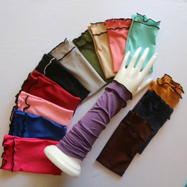 Manset Tangan Curly 2 Layer / Handsock Jempol / Handsock Wanita / Handsock Tangan / Handsock Muslim