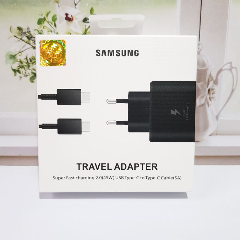 Charger Samsung 45 Watt S22 Ultra S22 Plus Original Super Fast Charging USB Type C