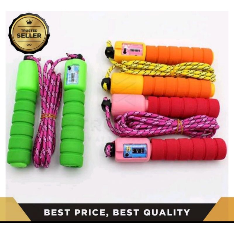 TALI SKIPING / JUMP ROPE SKIPING SOFT HANDLE WITH COUNTER/ ALAT OLAH RAGA