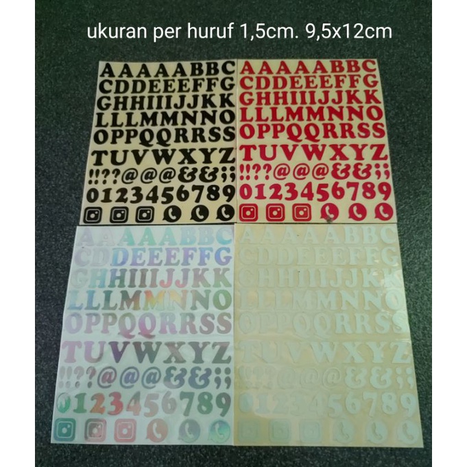 

STICKER CUTTING HOLOGRAM ANGKA ABJAD ALPABET KUALITAS TERBAIK