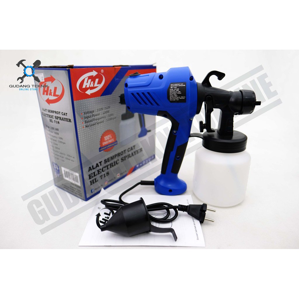 Elektric Spray Gun H&amp;L HL 718 / Alat Semprot Cat Elektrik H&amp;L HL718 / Spraygun Elektrik Hnl