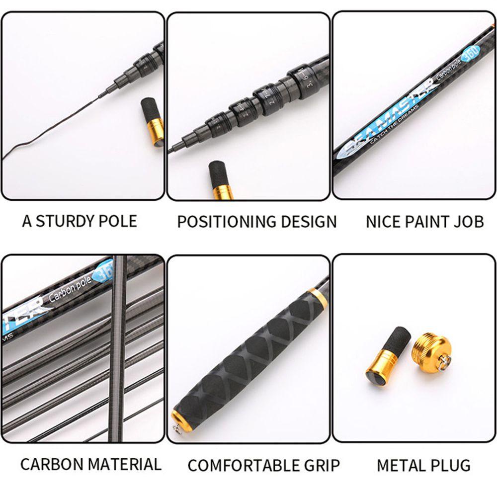 Nanas 3.6M 4.5M 5.4M 6.3M Karbon Pancing Ultralight Spinning Carp SuperHard Stream Casting Telescopic