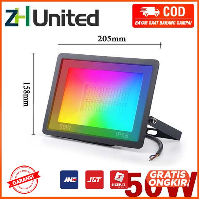 Lampu Sorot LED Flood Light WiFi 50W RGB