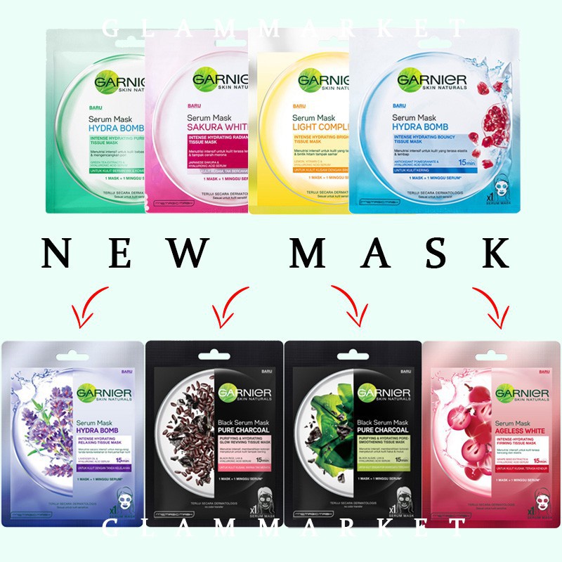 Garnier Masker Wajah / Garnier Face Wash Face Mask Sheet