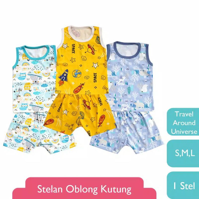 (LIBBY) Setelan Oblong Kutung/Singlet Oblong