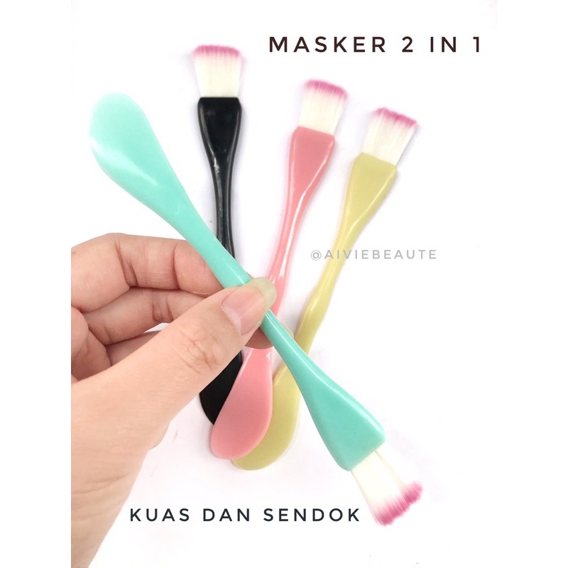 kuas masker wajah 2 in 1 / kuas masker / sendok masker muka