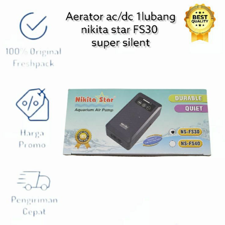 Aerator AC/DC 2 lubang nikita star FS 30 portable airpump