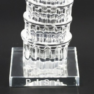 Souvenir Crystal leaning tower of pisa 17cm hadiah dari Italy