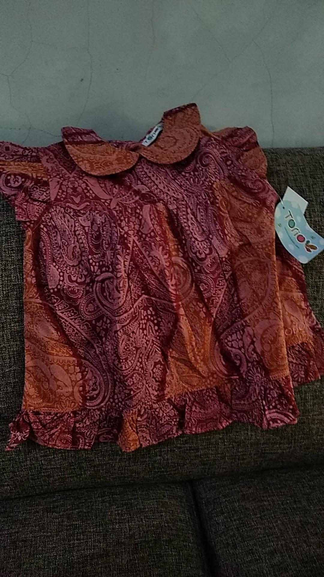 Torio Smart Casual Pink Girl Batik - Baju Atasan Anak Perempuan - Blouse Anak Perempuan