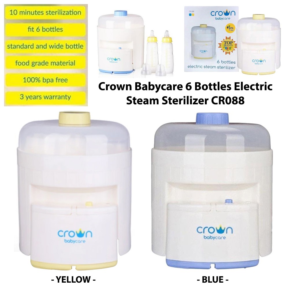 Crown Babycare 6 Bottles Electric Steam Steril Botol Susu Bayi CR-088 CR088