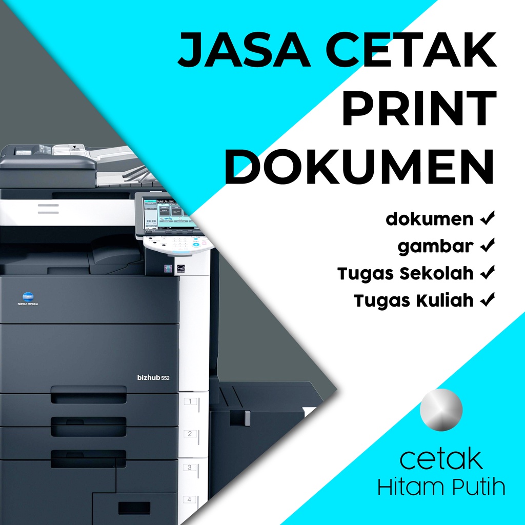

Jasa cetak dokumen, Print Dokumen Online Hvs 75 GSM Hitam Putih 1 sisi