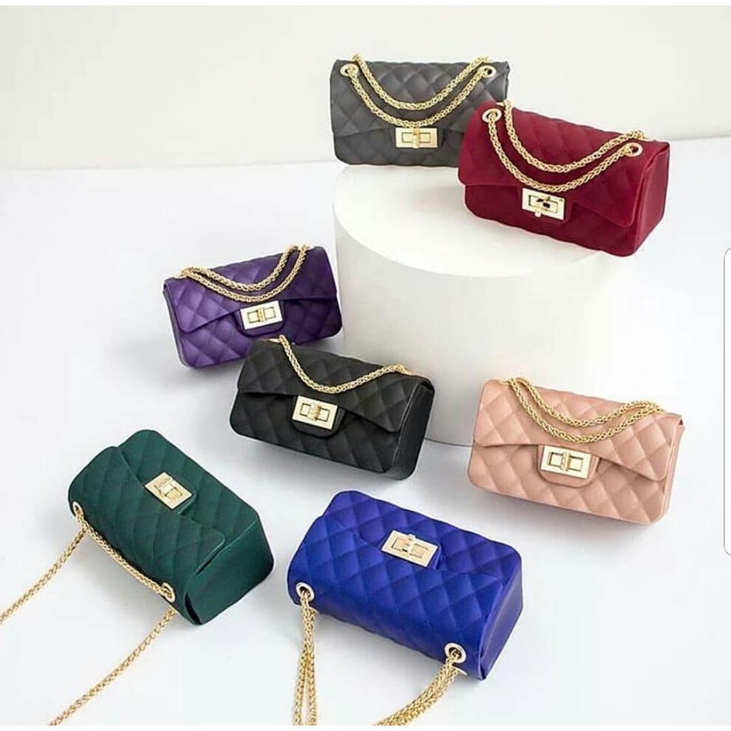 Tas Selempang Cantik Tas Jelly Matte Chevron Maxi MINI UK 18cm Tas Impor