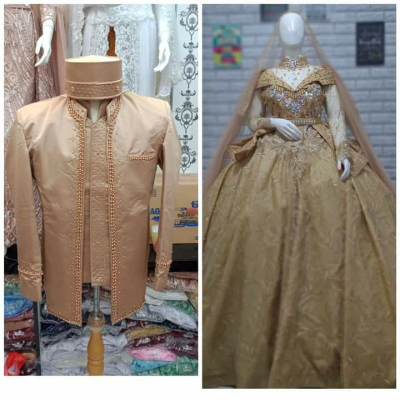 SALEEEE..GAUN PENGANTIN COUPLE  //GAUN COUPLE MEWAH BEREKOR