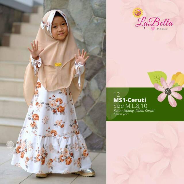 Gamis Anak Perempuan Katun Jepang Ori La bella