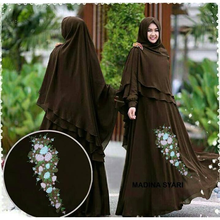 [gamis-wanita] SYARI MADINA COKLAT TUA