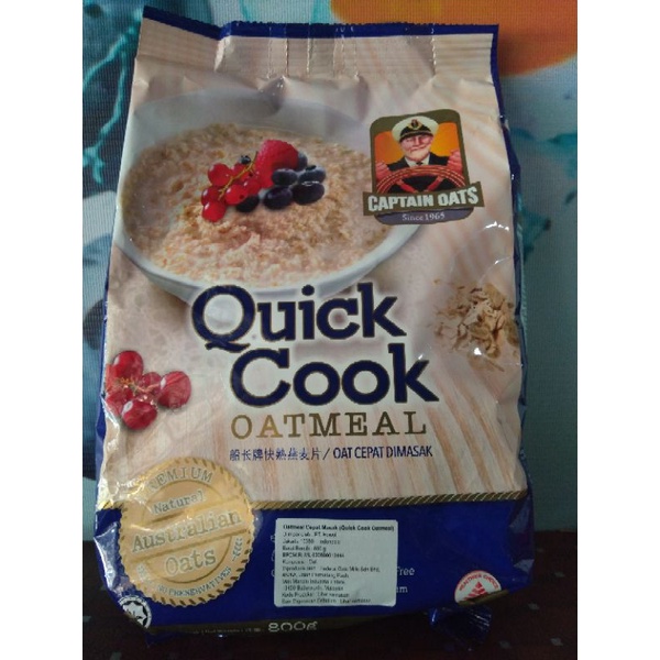 

Captain Oat Quick Cook Oatmeal murah enak packing ori 800g