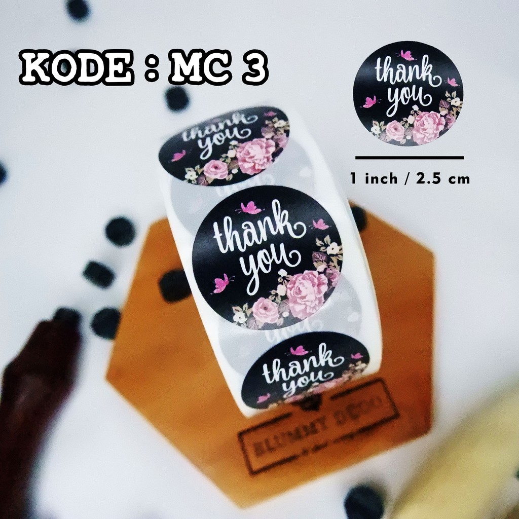 [Monochrome] Stiker Thank You Stiker Packing Stiker Terima Kasih Stiker Segel Packaging-MC 3