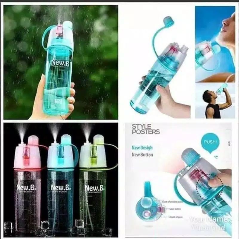 AA6 Botol Minum 600ml + Sedotan BPA FREE | Wadah Tempat Minuman Air Putih di Sepeda Sporty Shake