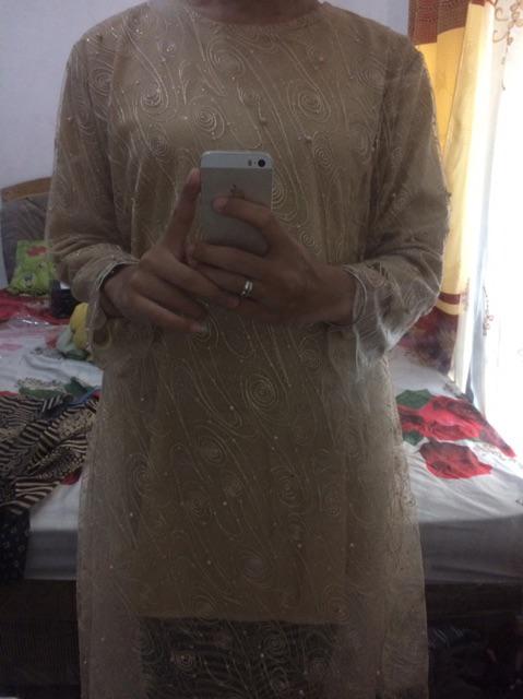 Couple Batik Shofia Brokat Tile Mutiara Original