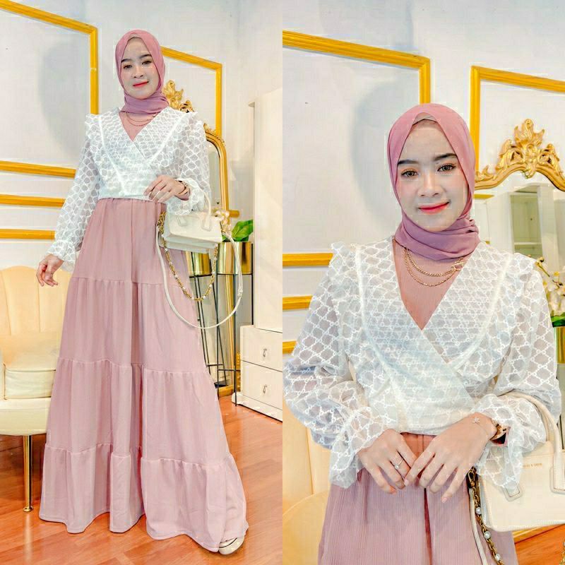 Gamis Bolero ORI by Papermea / Dress Rompi Rajut / Gamis Rompi Premium Import / Gamis Papermea ORI