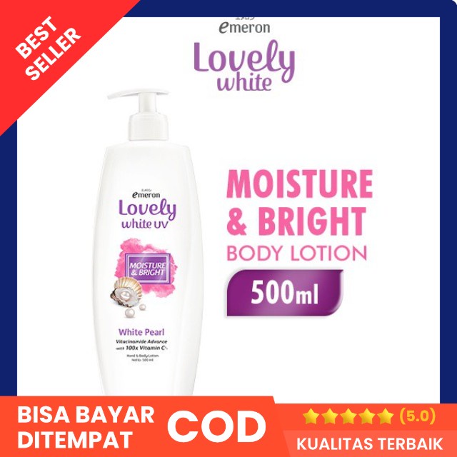 Emeron Lovely Moisture and Bright Hand Body Lotion 500 mL - Handbody White UV Pearl Mutiara Besar Mu