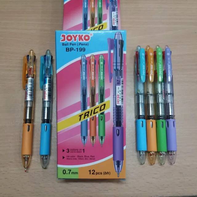 

Pulpen Trico JOYKO BP-199 / Bolpen 3 Warna-Warni