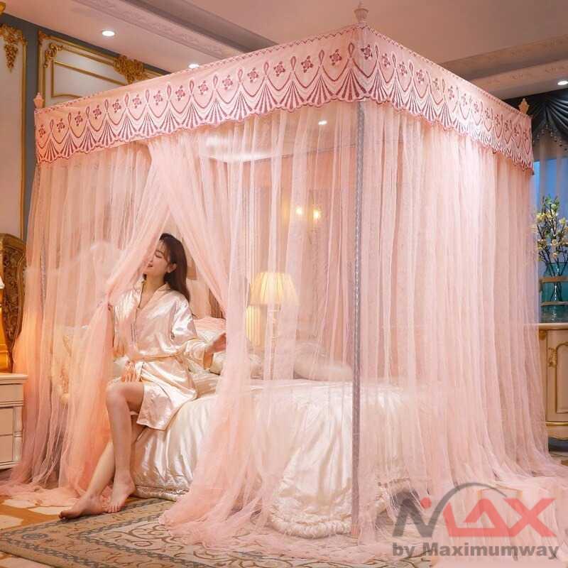 Kelambu Jaring Anti Nyamuk Kasur Tempat Tidur Net 1.8x2m - WZ-2020 Warna Pink