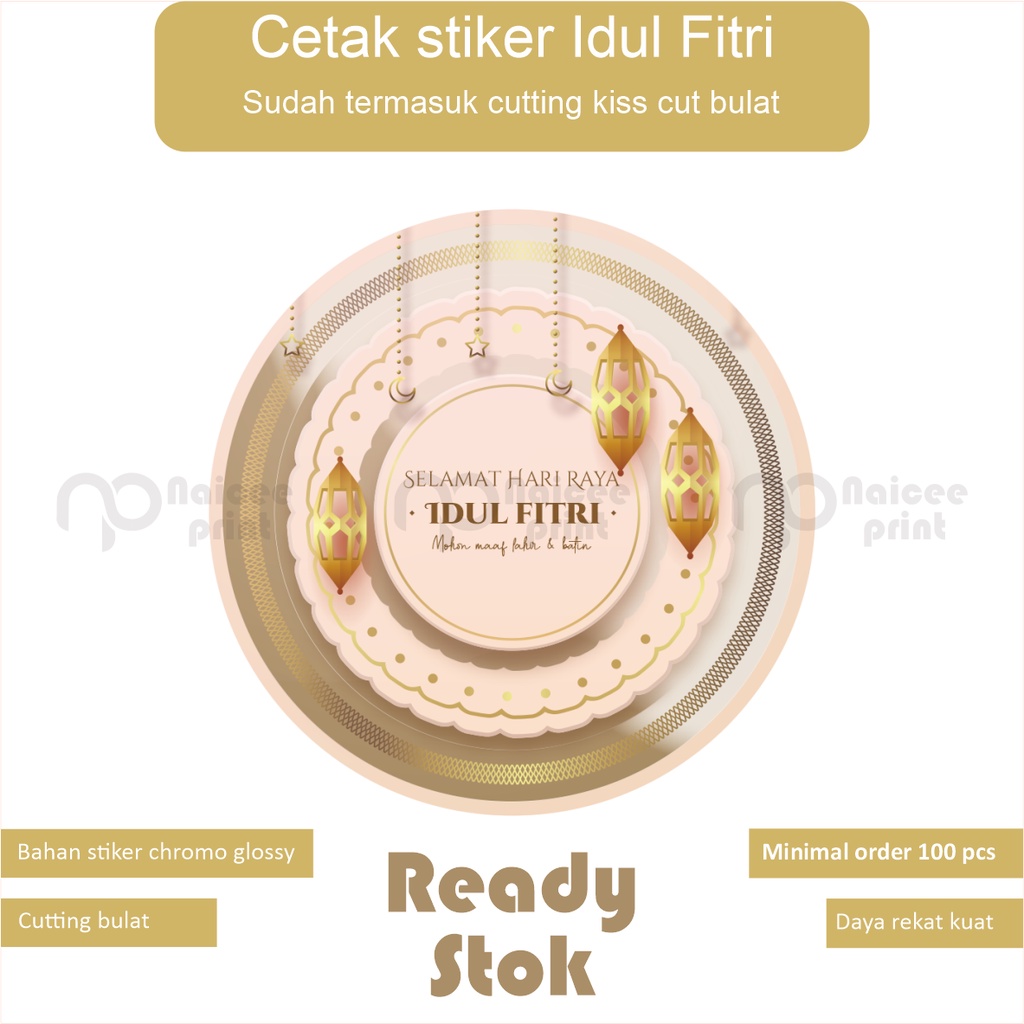 

cetak sticker print stiker stiker idul fitri chromo print and cut Label makanan Label Logo murah