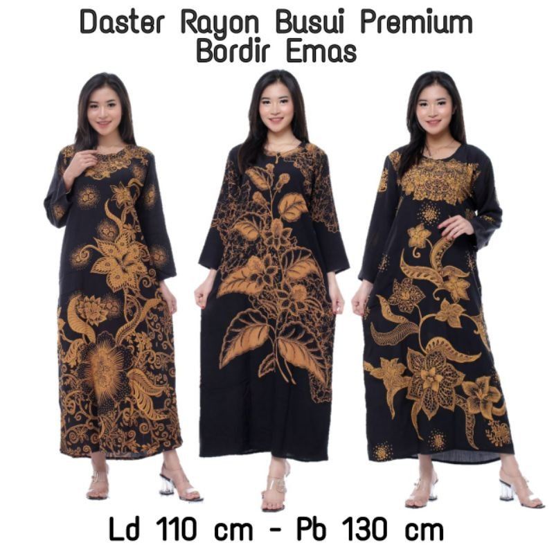 Daster Rayon Jumbo Panjang  Kekinian Semata Kaki Busui Kancing Depan Daster Black Baju Wanita Terbaru Murah