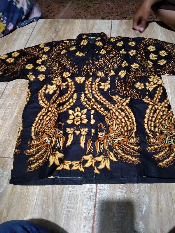 Kemeja Batik Pria Sogan Lengan Pendek Motif Manuk Kecil