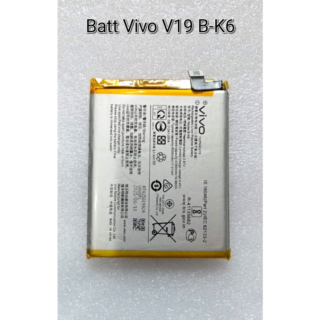 Battery Vivo V19 Baterai Vivo V19 BK6 Baterai Vivo Model B-K6 Original
