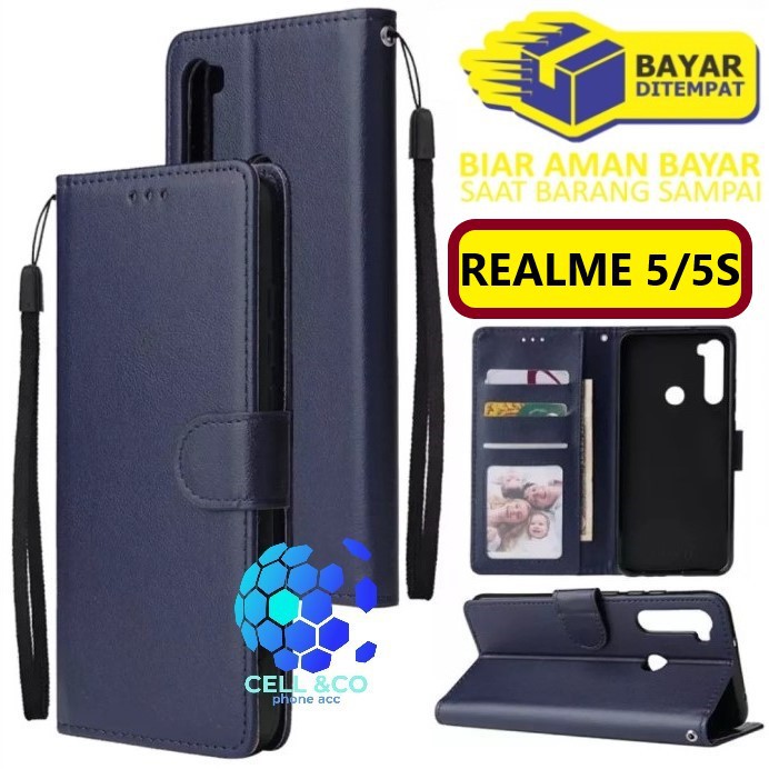 Flip cover REALME 5/5S Flip case buka tutup kesing hp casing hp flip case leather wallet