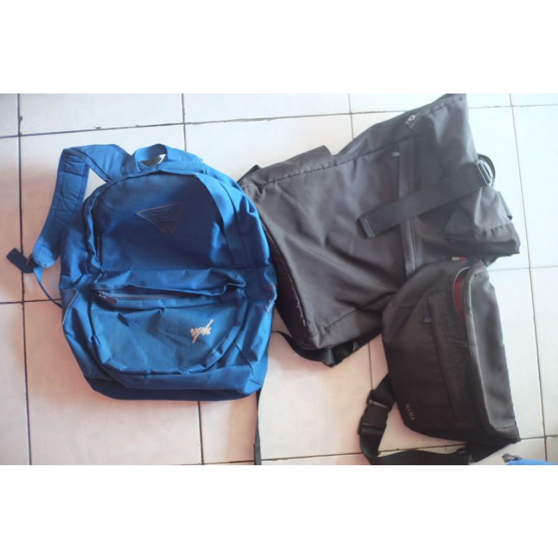 tas Nama slingback backpack murah bonus tas ouval research warna biru