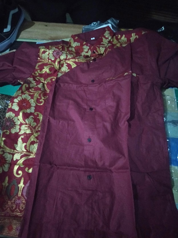 Nailo Batik Hrb026 Kenongo Kemeja Tosca Pendek Pekalongan Padi M L Xl Sogan Tulis Halus Kemeja Batik